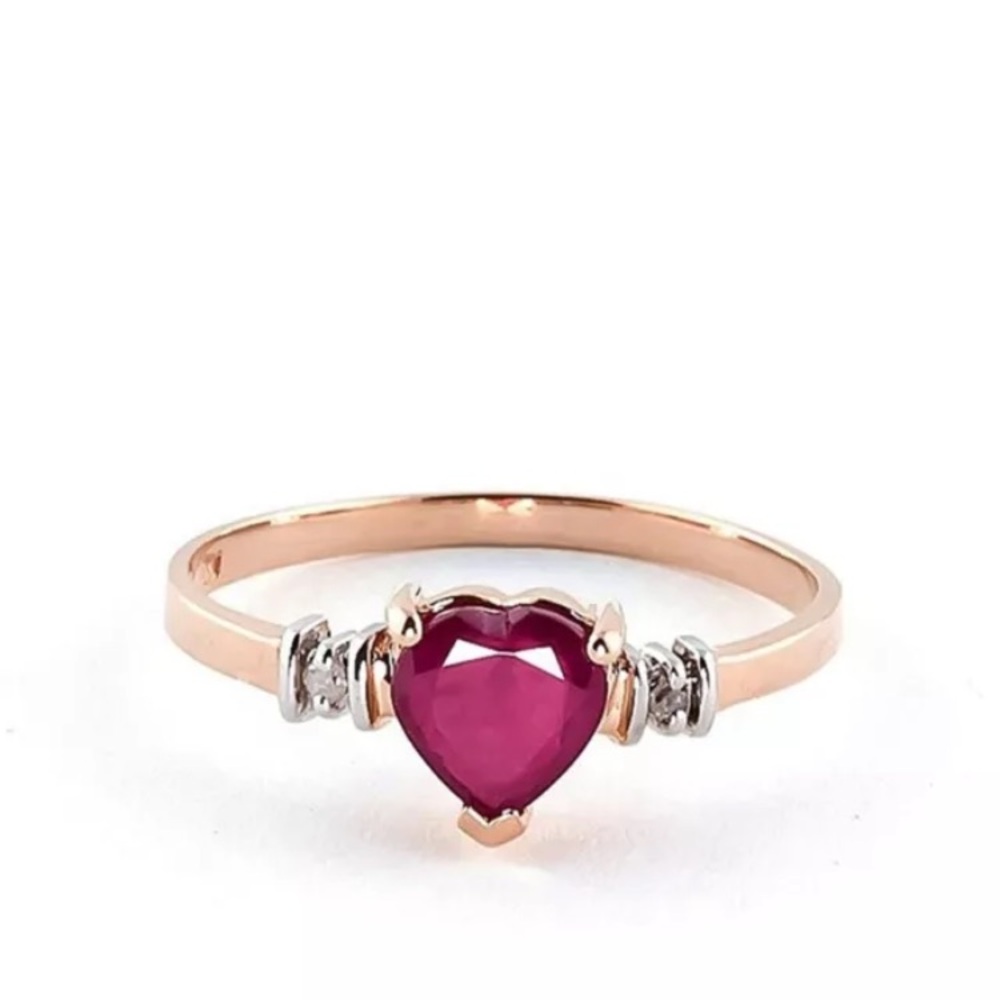 NWT Rose Gold Ring With Bright Red Heart Dainty Jewelry Feminine Women & Girls
